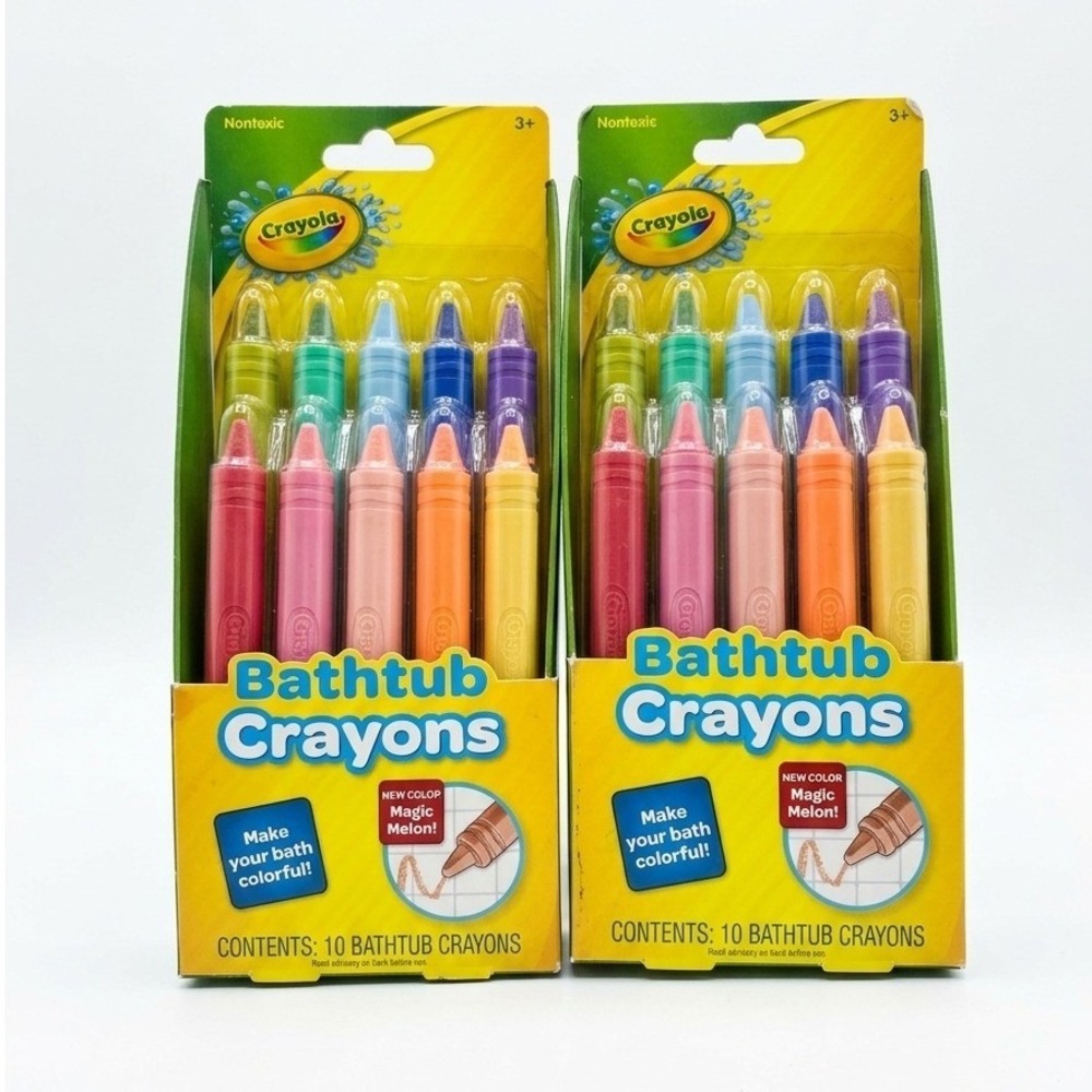 Crayola Bathtub Crayons 10 Count Washable Bath Toys 2 Pack Lot Multi Color New